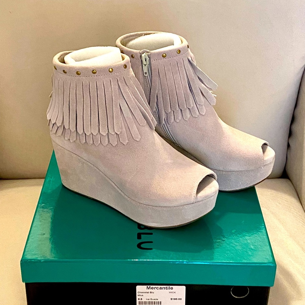 Chocolate Fringe Bootie - “Wick” style - size 6.5